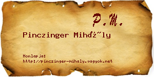 Pinczinger Mihály névjegykártya